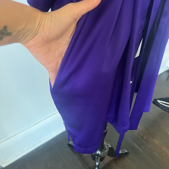 Vintage Victoria’s Secret Purple Satin Robe 1990’s VS Sexy Satin Robe - Picture 5 of 8